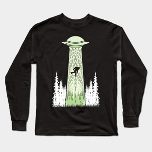 Bigfoot Ufo Abduction Sasquatch Long Sleeve T-Shirt